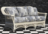 Bar Harbor Rattan White or Whitewash Sofa Model BH3S-W from Spice Island Wicker