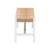 Priva Woven Paper Loom Bench with Mahogany Wood Frame by Wicker Fair