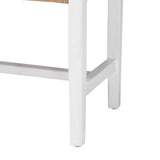 Priva Woven Paper Loom Bench with Mahogany Wood Frame by Wicker Fair