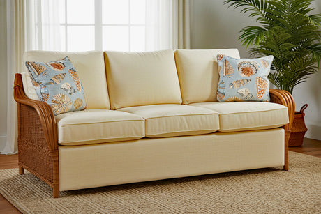Bodega Bay Upholstered Wicker Queen Sleeper Sofa Made in the USA by Braxton Culler 1090-015