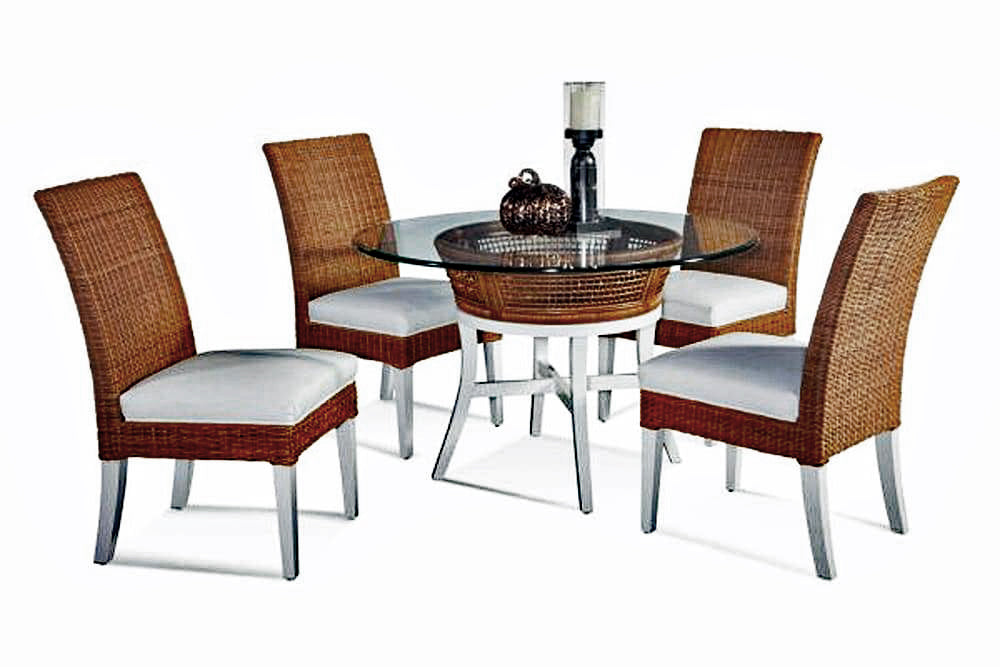 Farmhouse 6 Pc Custom Rattan Dining Set by Braxton Culler