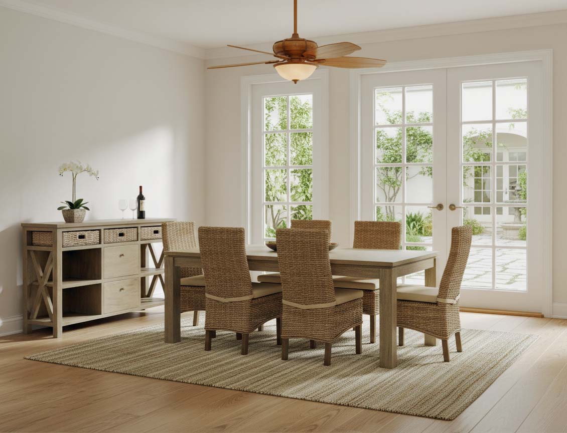 Borneo Rattan and Wood Buffet from Capris Furniture Model BU752