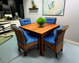 Borneo Rattan and Wood 5 Pc Square Dining Set from Capris Furniture Model 752-5SET
