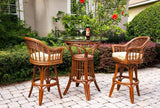 Bridgeport Rattan 3 Pc Pub Set in Bar or Counter Height from Alexander and Sheriden with Cushions Made in USA