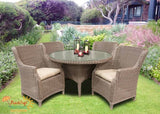 Brighton 6 Piece Outdoor Wicker Dining Set 9858-DINSET by Beachcraft