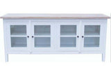 Countryside White Buffet Cabinet with Teakwood Top BU741 by Capris Furniture