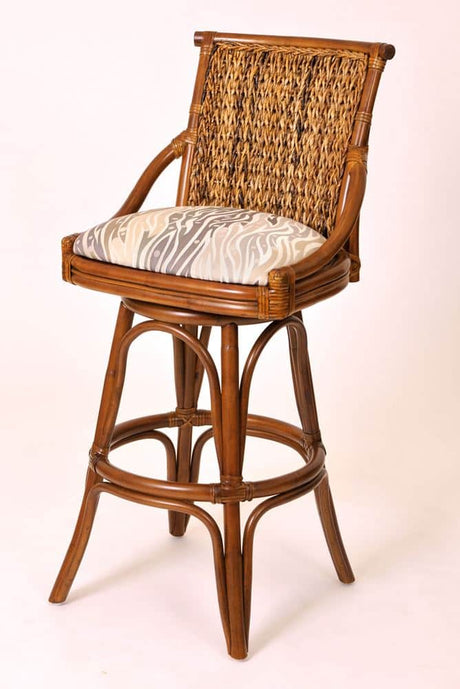 Balboa Rattan and Wicker Barstool and Counterstool by Alexander and Sheriden BAL101 with Cushions Made in USA