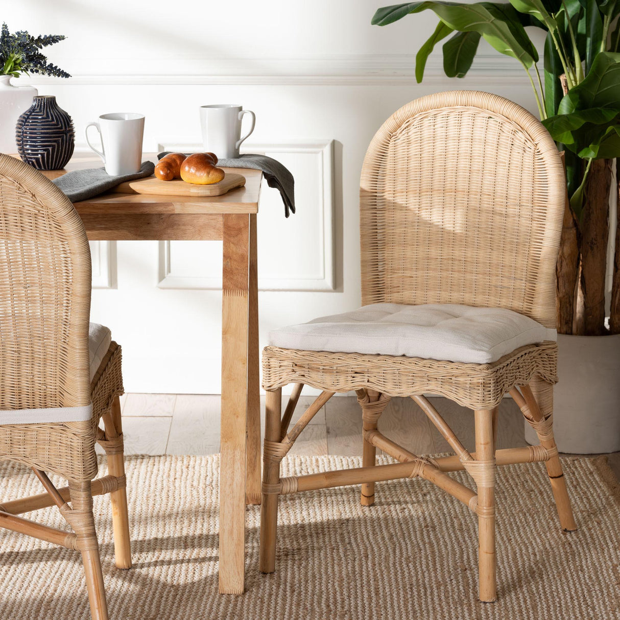 Rilu Bohemian Natural Rattan Dining Chair by Wicker Fair