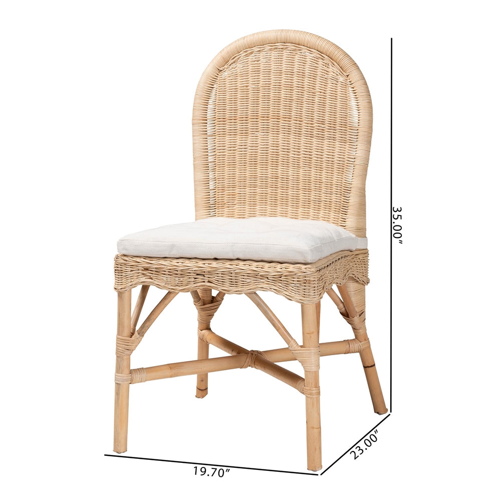 Rilu Bohemian Natural Rattan Dining Chair by Wicker Fair