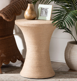 Hat Yai Japandi Natural Jute Side Table by Wicker Fair
