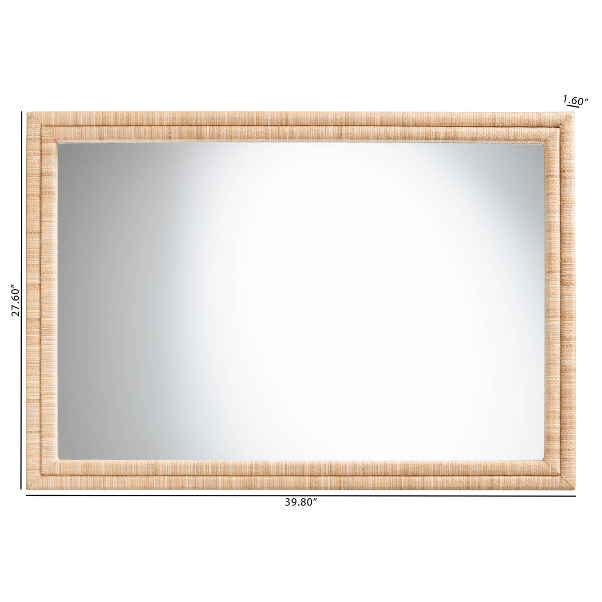 Palm Grasscloth Wall Mirror by Wicker Fair