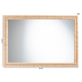 Palm Grasscloth Wall Mirror by Wicker Fair