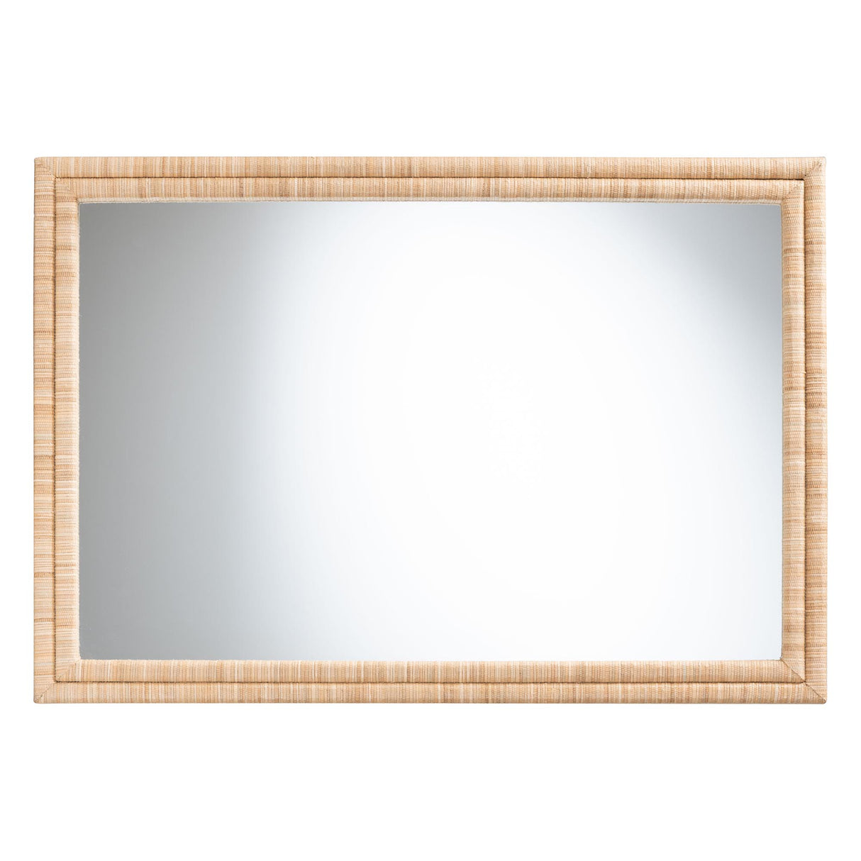 Palm Grasscloth Wall Mirror by Wicker Fair