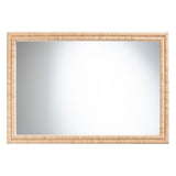 Palm Grasscloth Wall Mirror by Wicker Fair