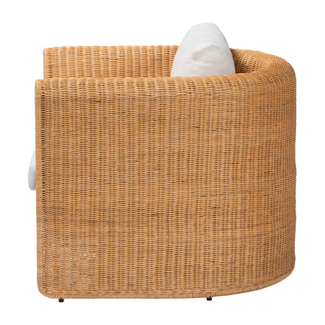Vultan Natural Rattan Armchair with Cushion by Wicker Fair
