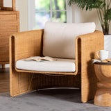 Vultan Natural Rattan Armchair with Cushion by Wicker Fair