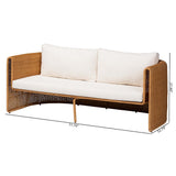 Sarina Natural Rattan Sofa with Cushion by Wicker Fair
