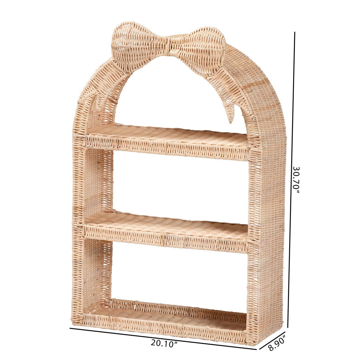 Futsal Natural Rattan Wall Shelf by Wicker Fair