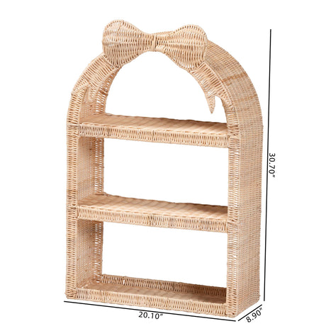 Futsal Natural Rattan Wall Shelf by Wicker Fair