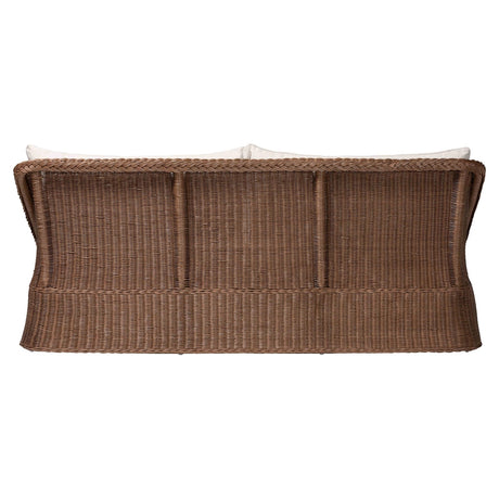 Lerris Bohemian Peanut Brown Braided Rattan Sofa by Wicker Fair