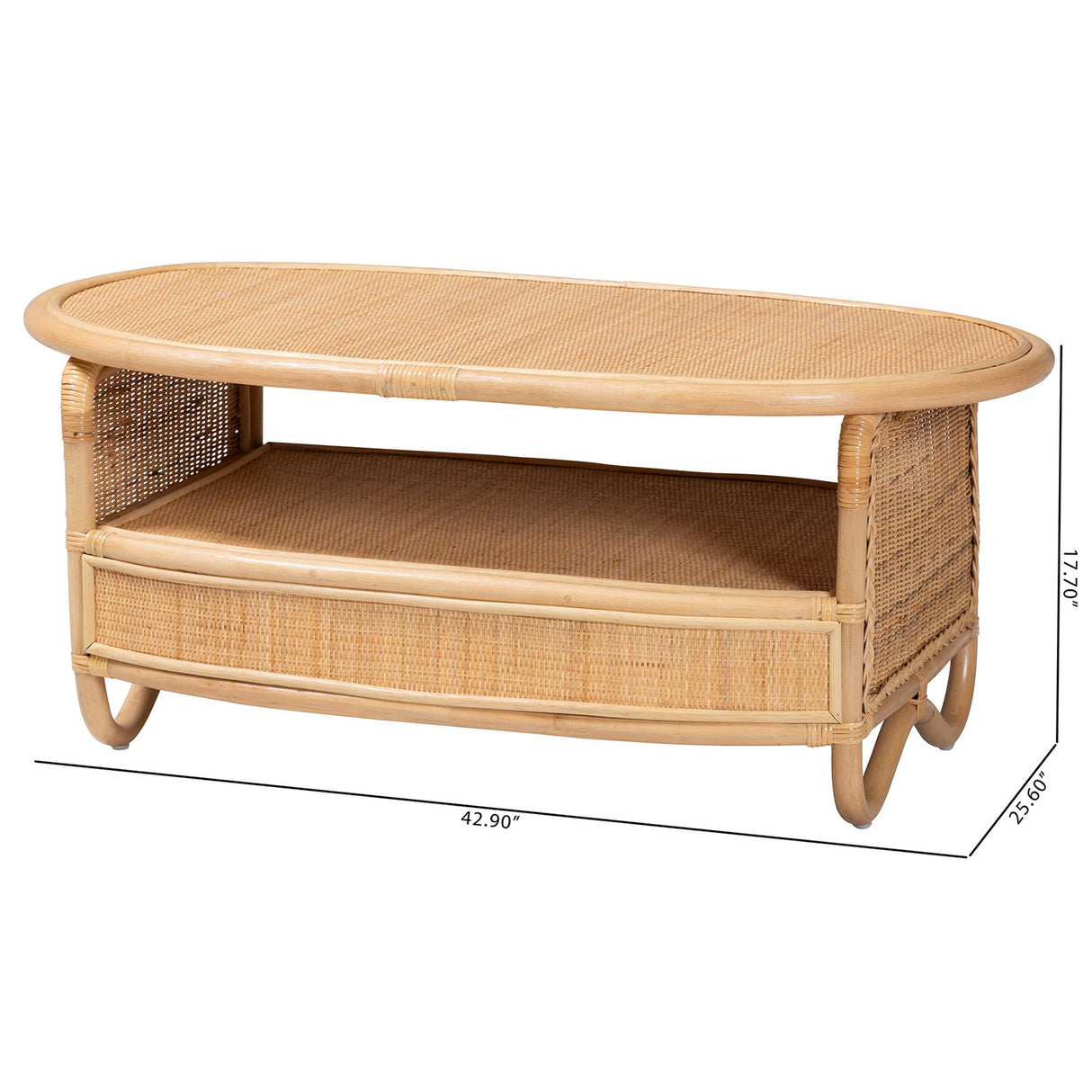 Ryna Natural Rattan Coffee Table by Wicker Fair
