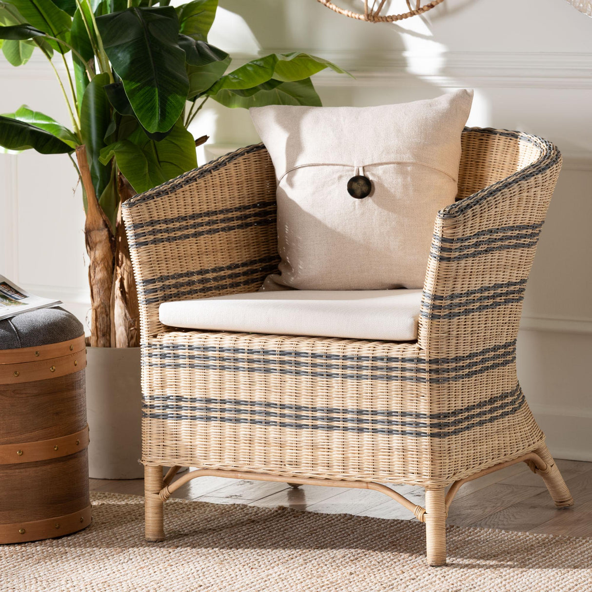 Asle Natural Rattan Accent Chair by Wicker Fair