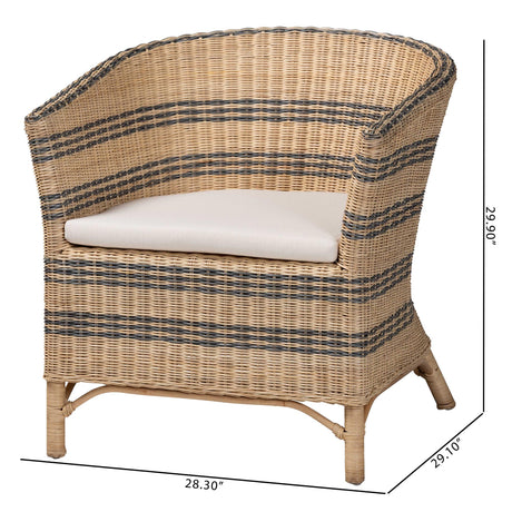 Asle Natural Rattan Accent Chair by Wicker Fair
