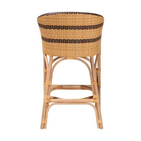 Emma Rattan Counter Stool with Cushion by Wicker Fair