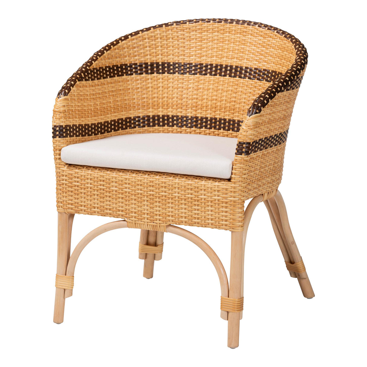 Emma Rattan Dining Chair with Cushion by Wicker Fair