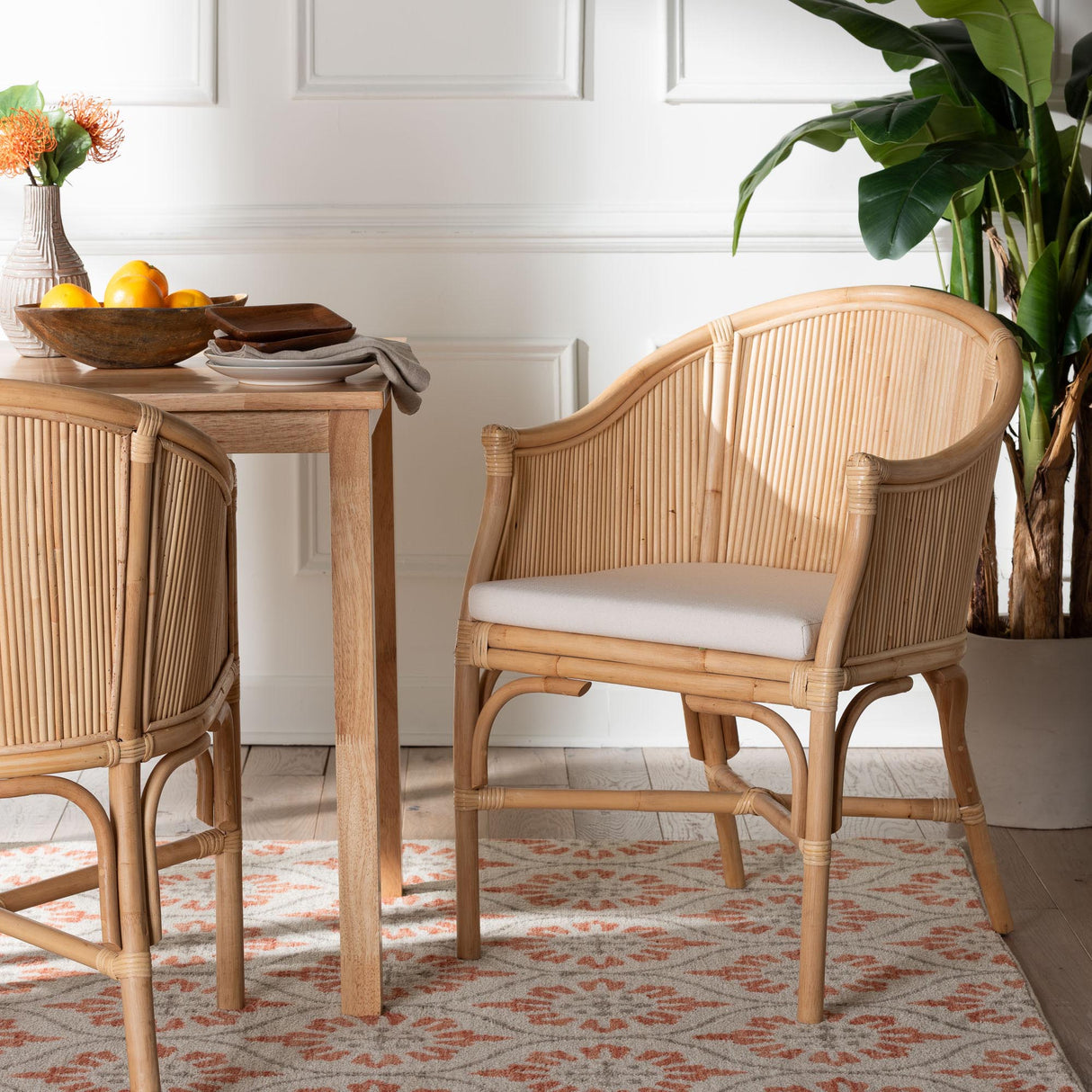Rollis Natural Rattan Barrel Chair by Wicker Fair