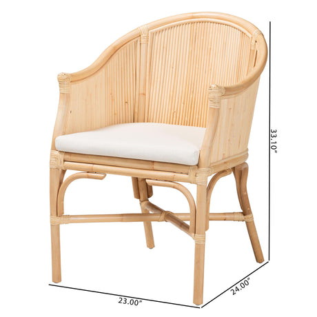 Rollis Natural Rattan Barrel Chair by Wicker Fair
