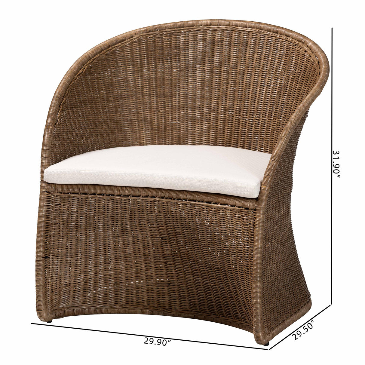 Lintamani Bohemian Greywashed Rattan Accent Chair by Wicker Fair