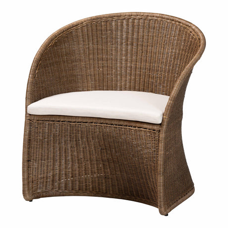 Lintamani Bohemian Greywashed Rattan Accent Chair by Wicker Fair