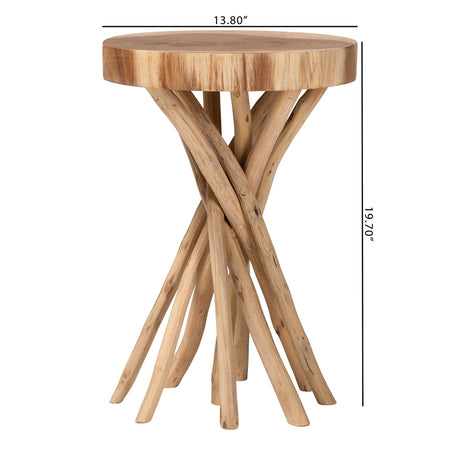 Liberty Natural Teak Wood End Table by Wicker Fair