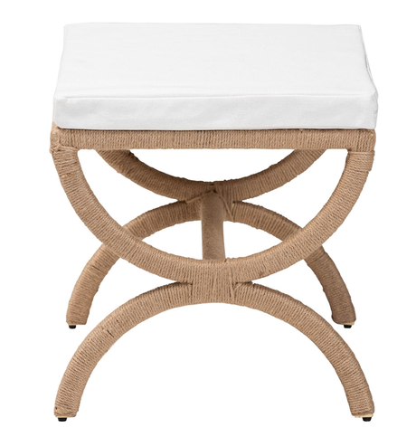Pai Japandi Natural Jute Ottoman by Wicker Fair
