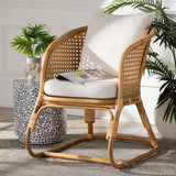 Riko Bohemian Light Honey Rattan Arm Chair by Wicker Fair