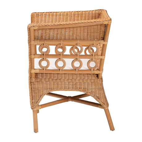Vanita Bohemian Light Honey Rattan Arm Chair by Wicker Fair