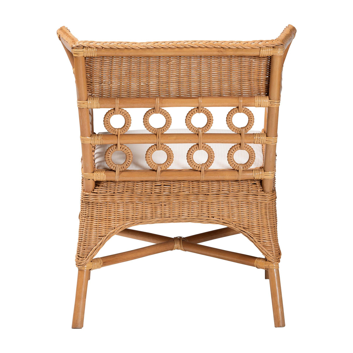 Vanita Bohemian Light Honey Rattan Arm Chair by Wicker Fair