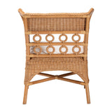 Vanita Bohemian Light Honey Rattan Arm Chair by Wicker Fair