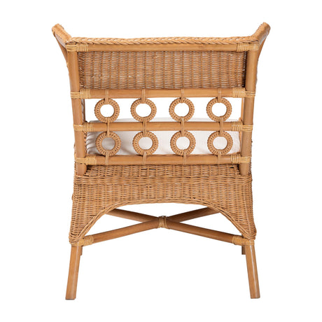 Vanita Bohemian Light Honey Rattan Arm Chair by Wicker Fair
