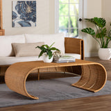 Cove Waterfall Natural Rattan Coffee Table by Wicker Fair