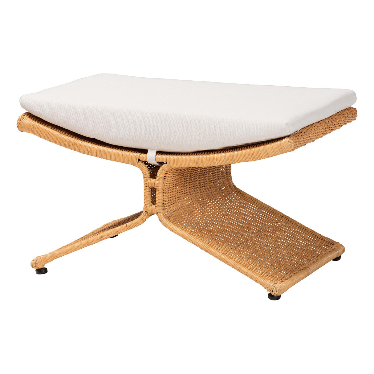 Seya Natural Rattan Footstool by Wicker Fair