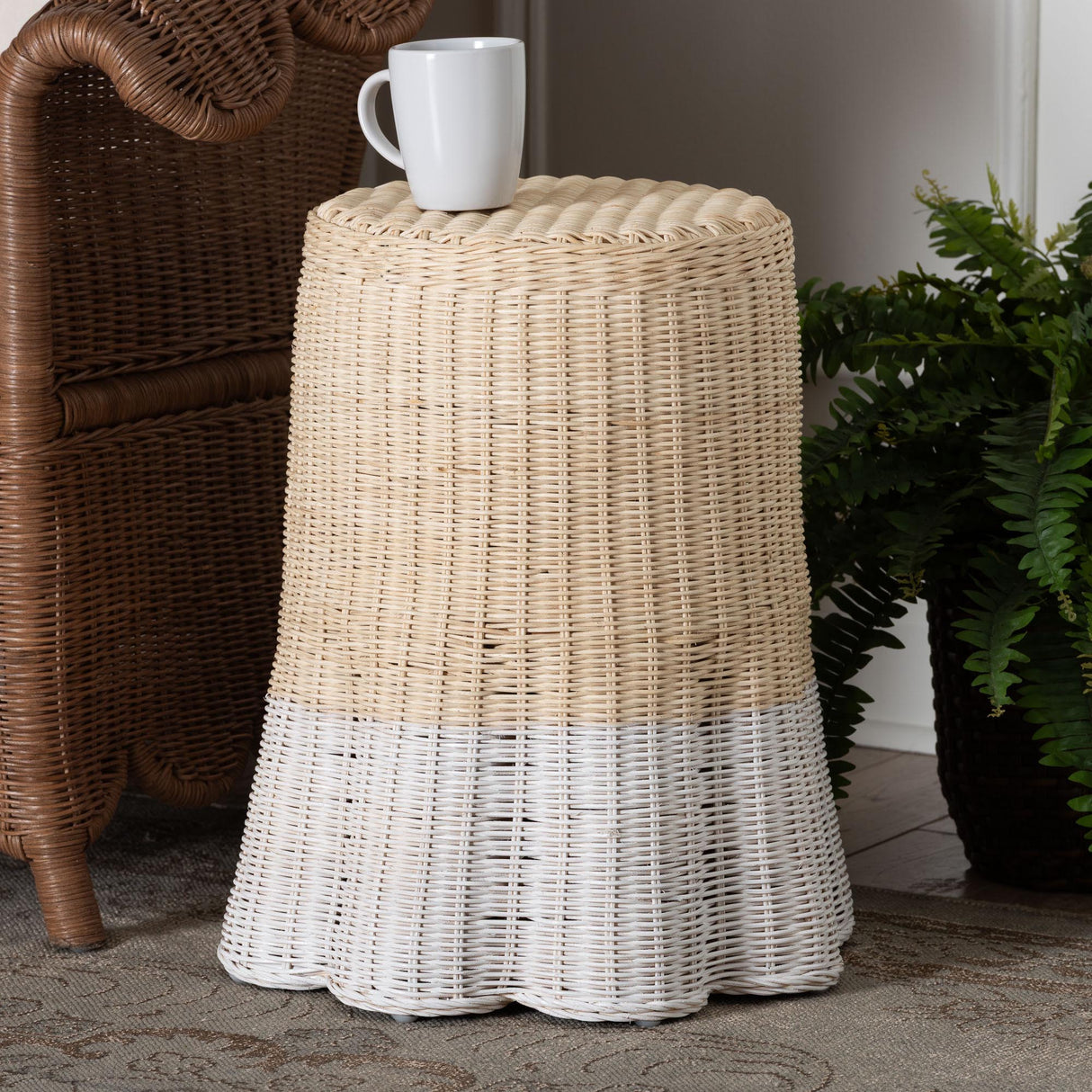 Borneo Natural Rattan End Table by Wicker Fair