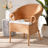 Samara Bohemian Braided Honey Rattan Dining Chair by Wicker Fair