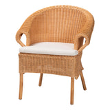Samara Bohemian Braided Honey Rattan Dining Chair by Wicker Fair