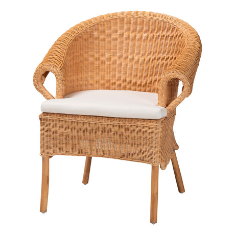 Samara Bohemian Braided Honey Rattan Dining Chair by Wicker Fair