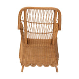Leresa Bohemian Light Honey Scalloped Rattan Arm Chair by Wicker Fair
