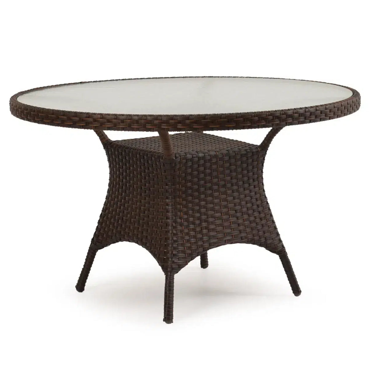 Bandirma Outdoor Wicker 48" Round Dining Table in Tortoise Shell Model 6048GTS