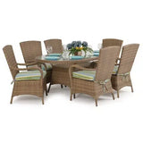 Bandirma Outdoor Wicker 7 Piece Dining Set in Tortoise Shell Model Bandirma-TS-7PC-Dining