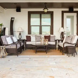Bandirma Outdoor Wicker Ottoman in Tortoise Shell Model 6008TS
